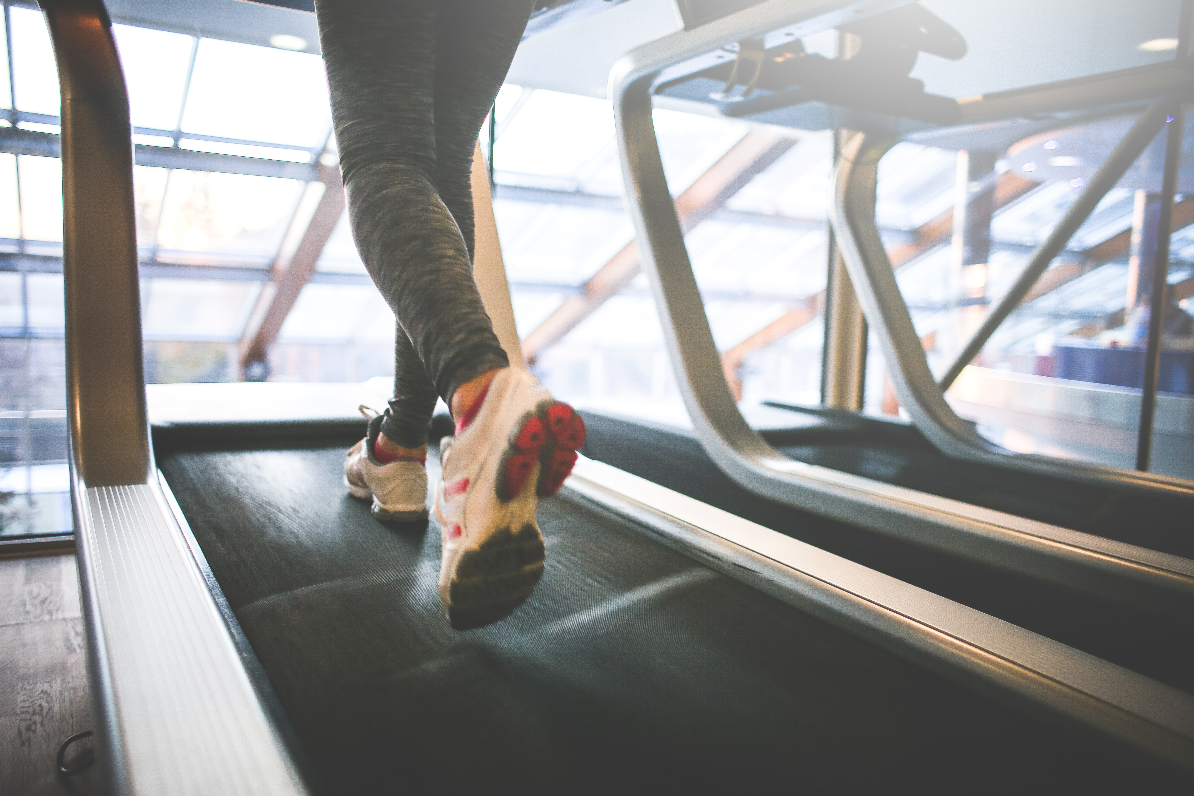 Legs running on treadmill