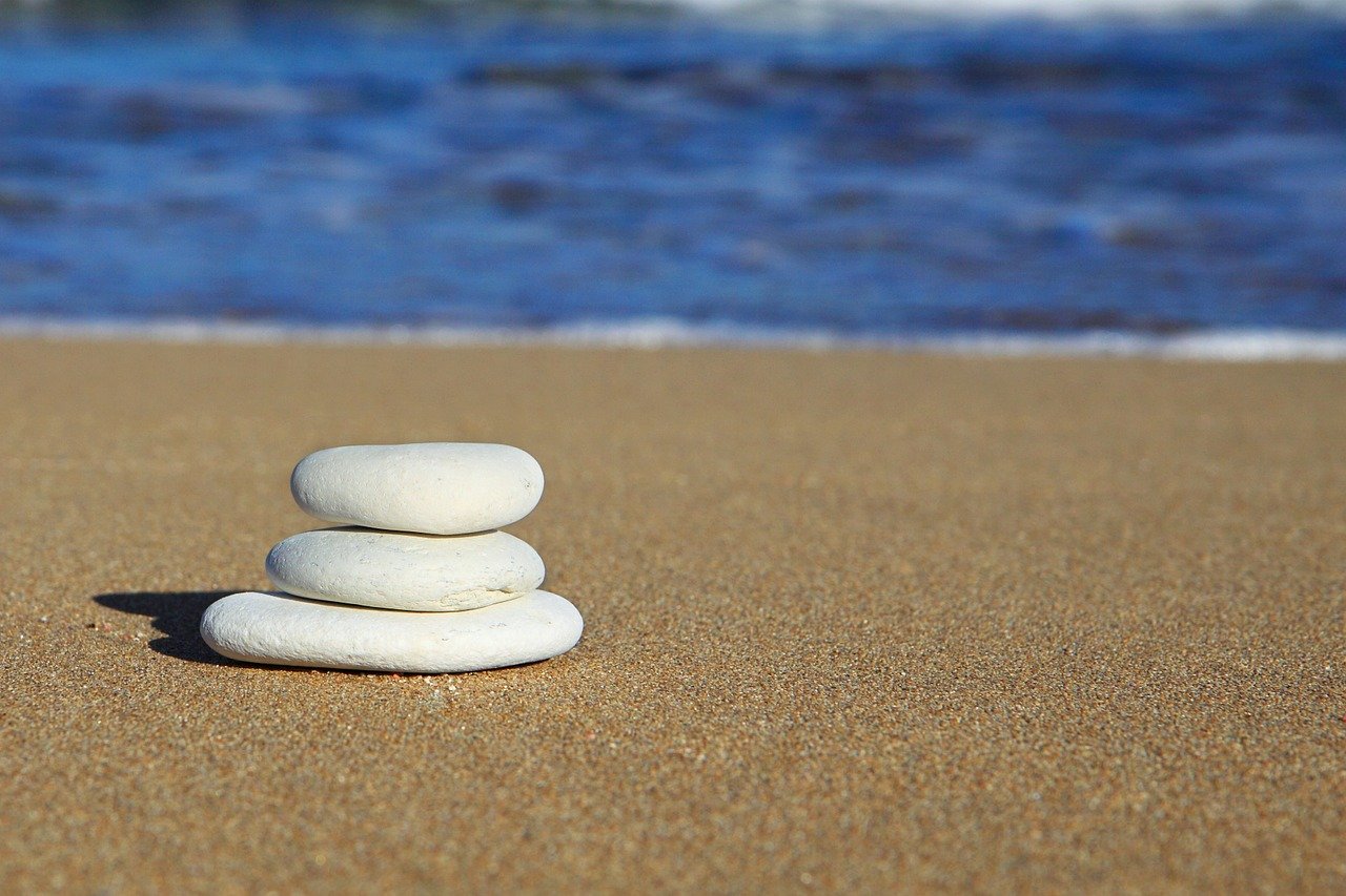 Small cairn on coastline